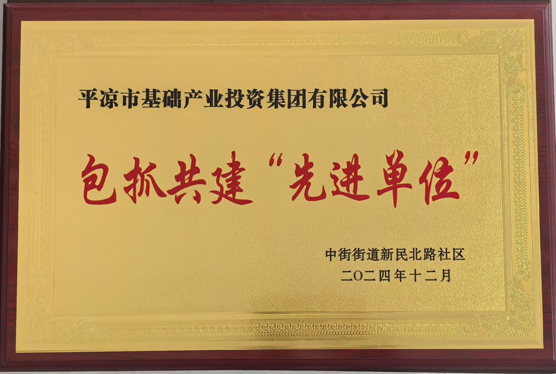 喜報！市產(chǎn)投集團榮獲包抓共建先進單位(圖1)